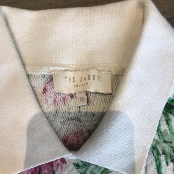 Ted Baker London collared floral knit top size 0 - Picture 2 of 3